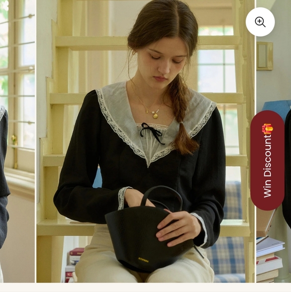 💚💚3 for $15💚💚 NWT Bella Retro V-neck Short Blouse from Simple Retro - Picture 3 of 8